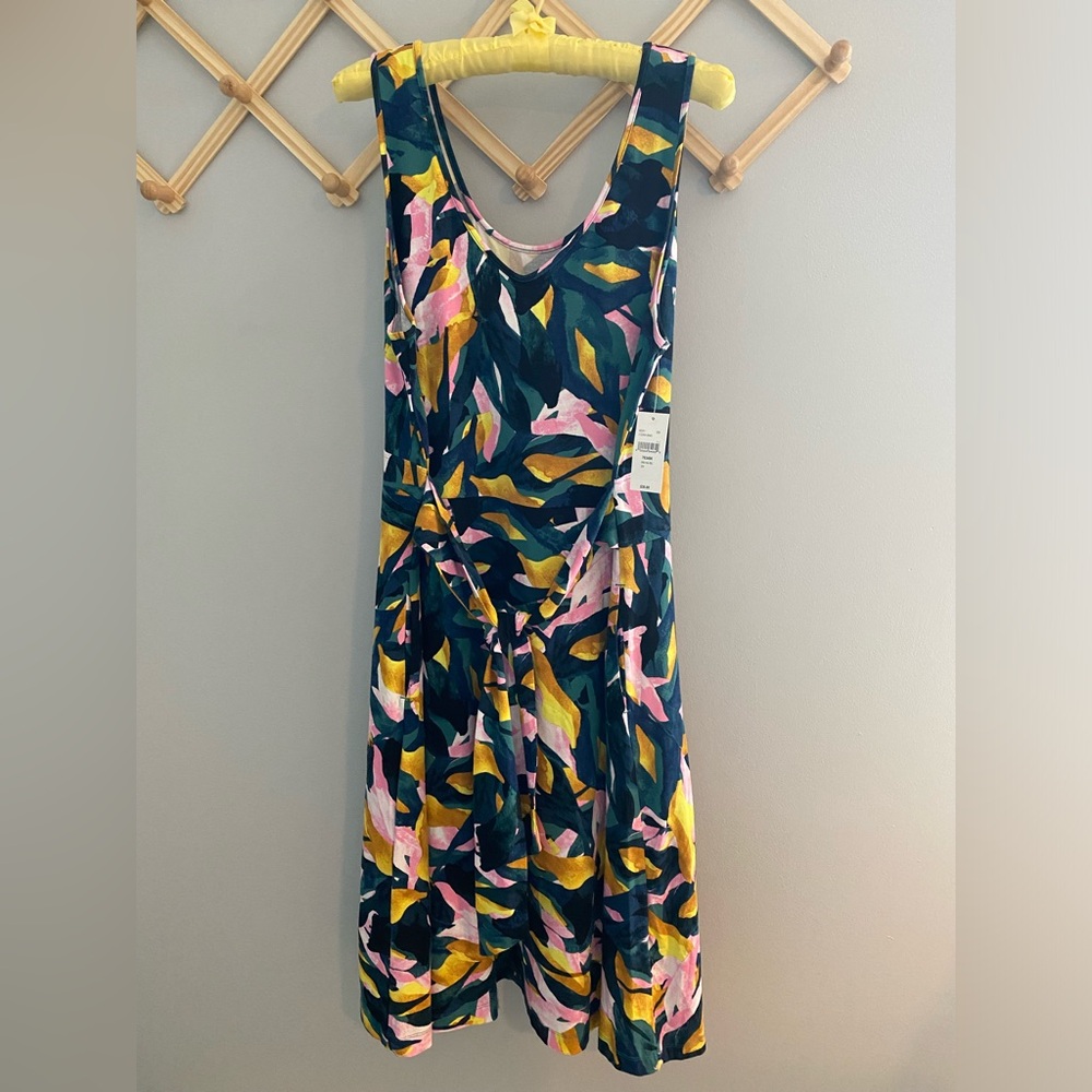 XL Apt 9 NWT Navy Tropical Print A-line Dress